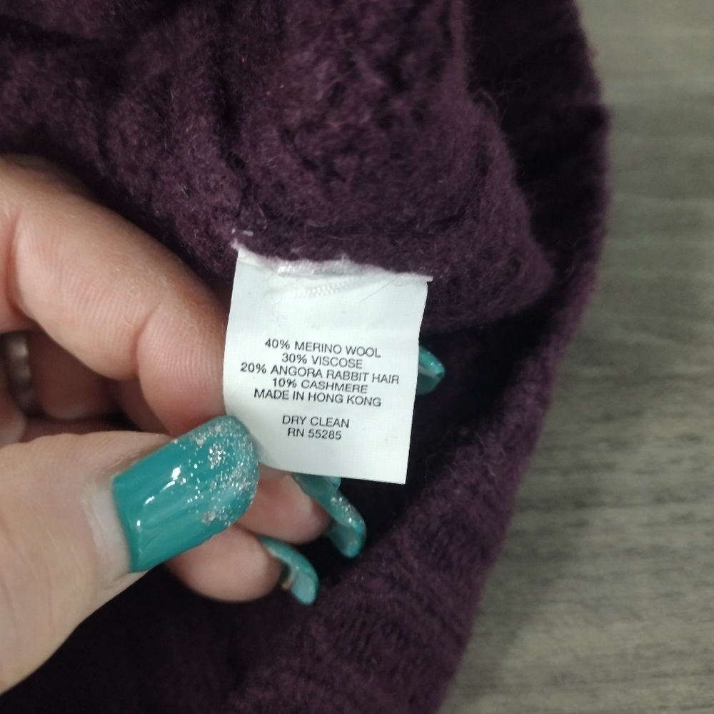 Express Deep Purple Off-Shoulder Sweater - Picture 10 of 10
